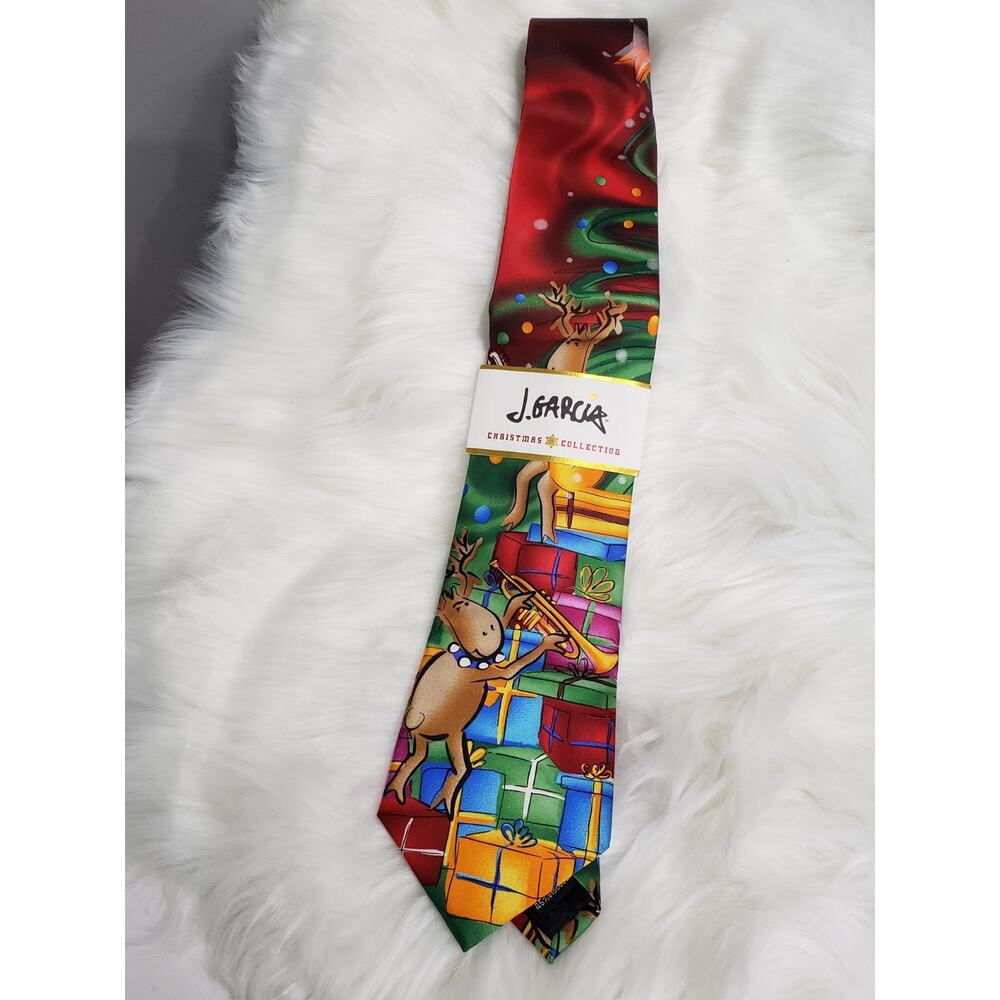 NEW J Garcia Dracula Claus Guitar Reindeer Christmas Necktie Tie